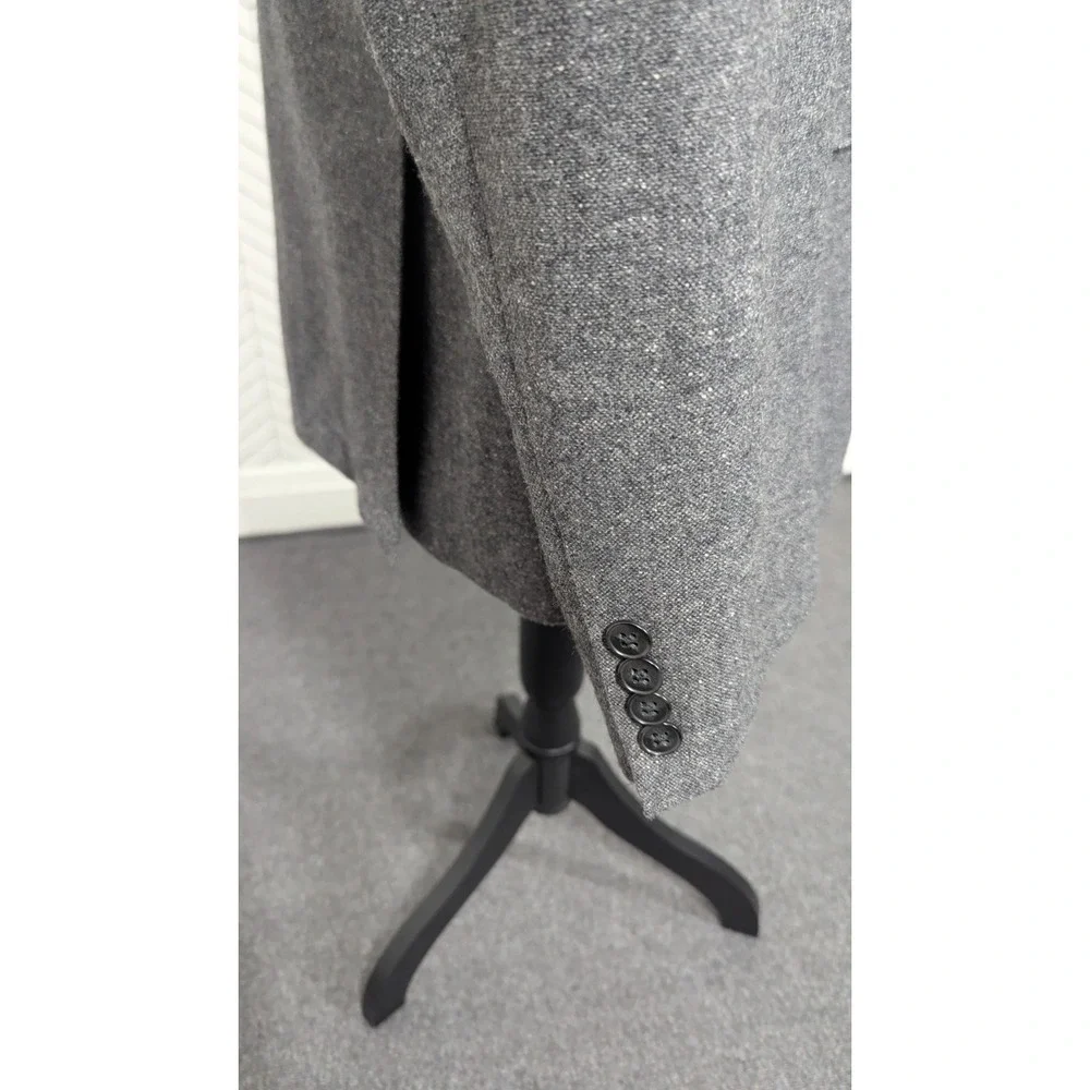 John Varvatos Blazer Mens 42R Gray Wool Blend Two Buttons Flap Pockets Old Money